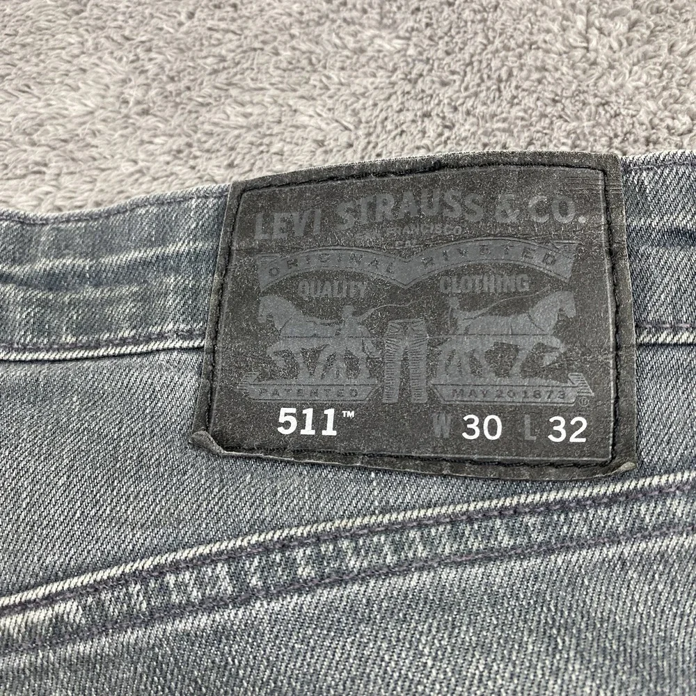 Levis 511 Slim Fit Jeans Mens‎ 30x32 Gray Low Rise